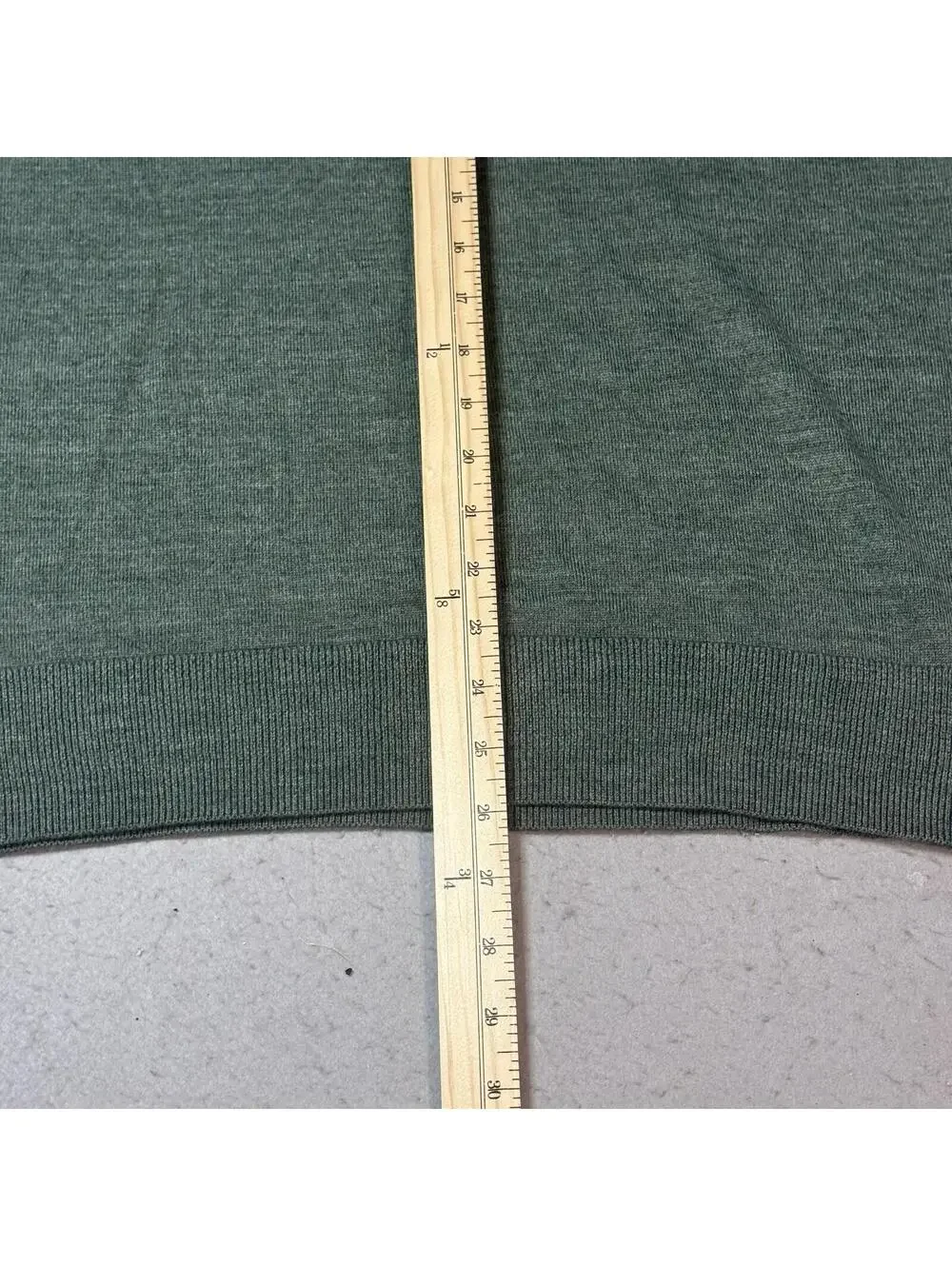 J.Crew Mens Large Green Merino Wool Blend 1/4 Zip Sweater Pullover Casual